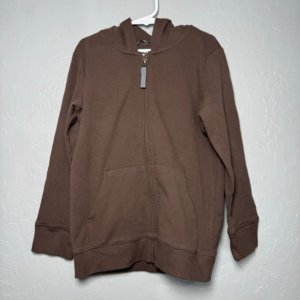 Primary Kids Zip Hoodie in Chocolate, 6/7